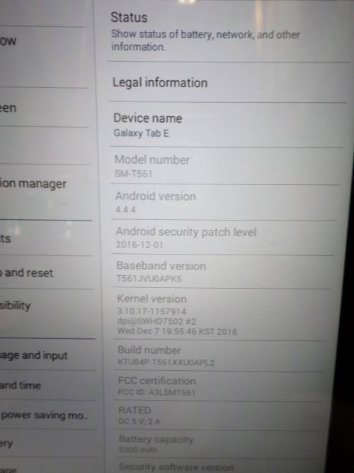 SAMSUNG TAB E MODEL- SM-T561