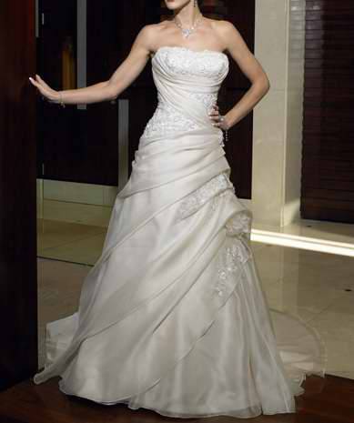 Brand new custom made wedding dress / bridal gown (07jmhs042) - Get veil for free!