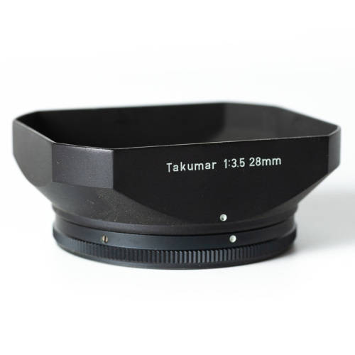 Super-Multi-Coated Takumar 28mm f3.5 and lens hood