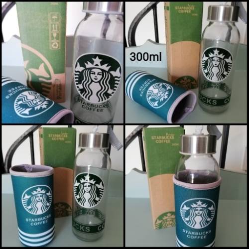 STARBUCKS 300ml Glass Bottle with Heat Resistant Sleeve