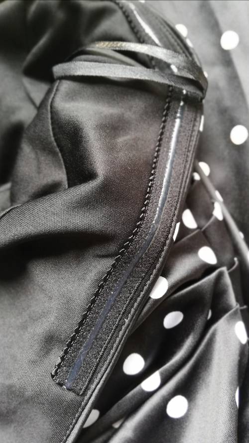 BLACK AND WHITE SATIN COCKTAIL DRESS (12)