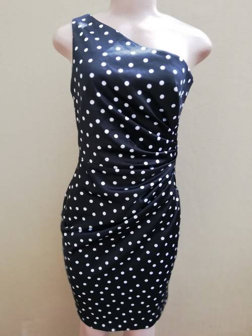 BLACK AND WHITE SATIN COCKTAIL DRESS (12)