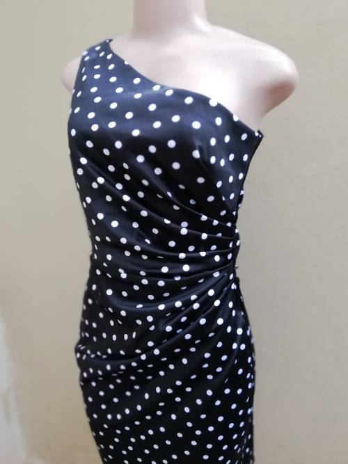 BLACK AND WHITE SATIN COCKTAIL DRESS (12)