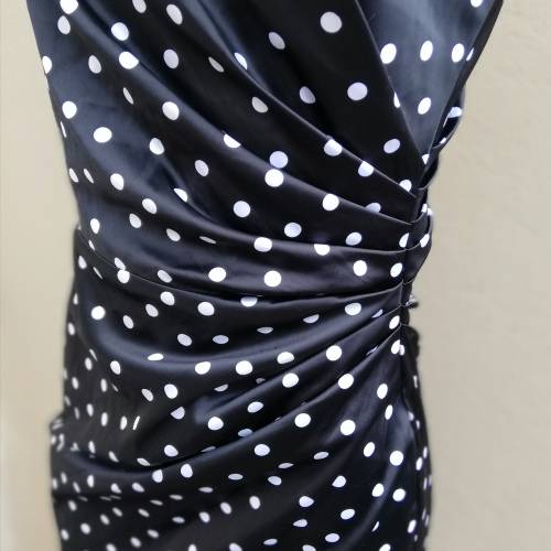 BLACK AND WHITE SATIN COCKTAIL DRESS (12)