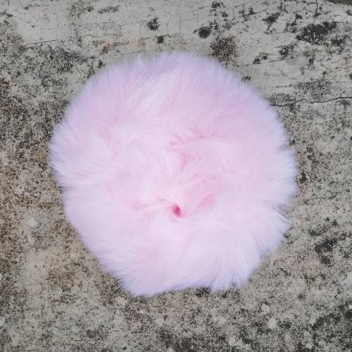 FLUFFY FAUX FUR PONYTAIL WRAP - PINK