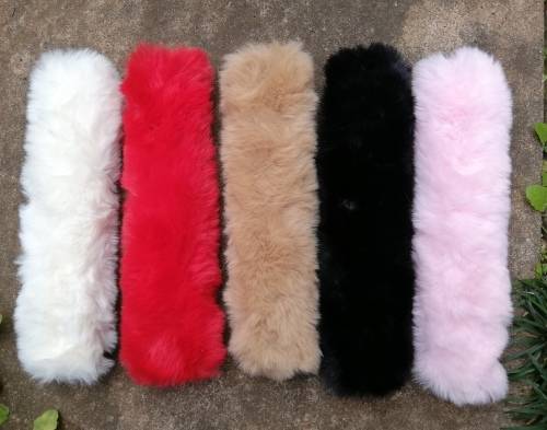 FLUFFY FAUX FUR PONYTAIL WRAP - PINK