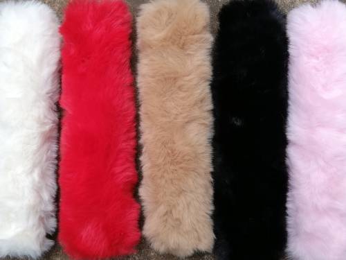 FLUFFY FAUX FUR PONYTAIL WRAP - PINK