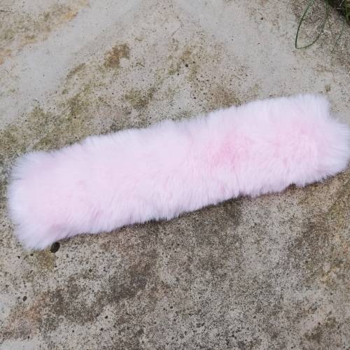 FLUFFY FAUX FUR PONYTAIL WRAP - PINK
