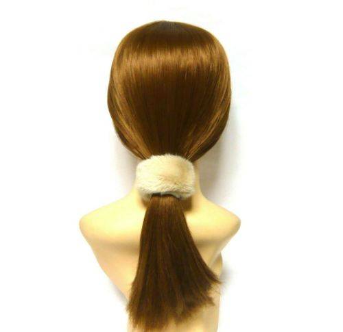 FLUFFY FAUX FUR PONYTAIL WRAP - PINK