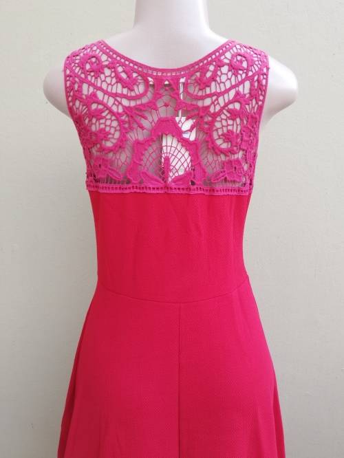 RED FIT AND FLARE DRESS - LARGE