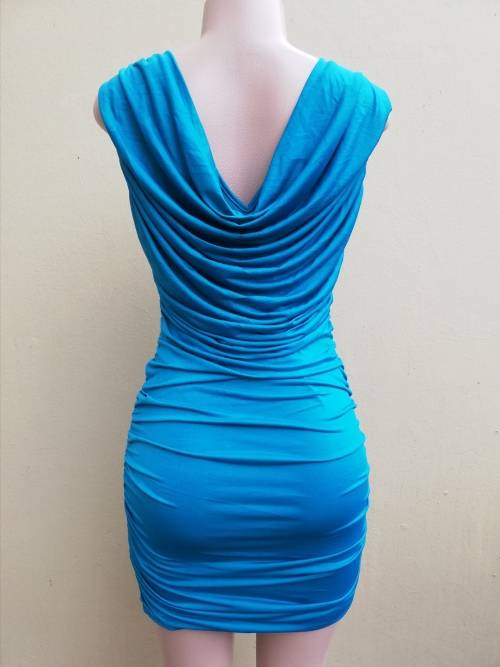 TURQUOISE MINI COCKTAIL DRESS - M / L