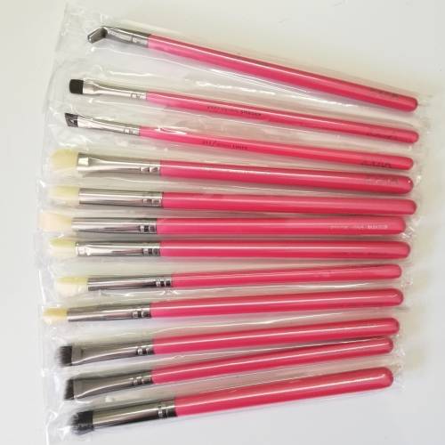 ZOEVA 13pc MAKEUP BRUSH SET IN BAG - BRONZE and PINK