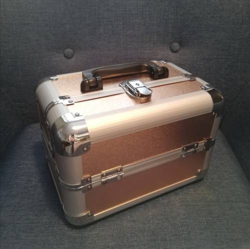 MAKEUP TRAIN CASE - ROSE GOLD 26cm x 18cm x 18cm