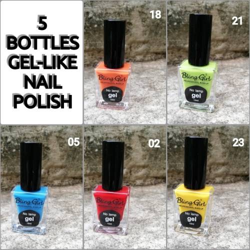 5 x PROFESSIONAL GEL-LIKE NAIL POLISH