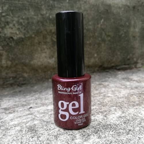 Professional UV Soak Off Gel Color 10ml - DARK CERISE GLITTER 098
