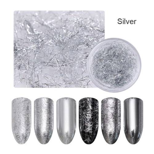 SILVER FOIL WIRE FLAKES (NAIL ART)