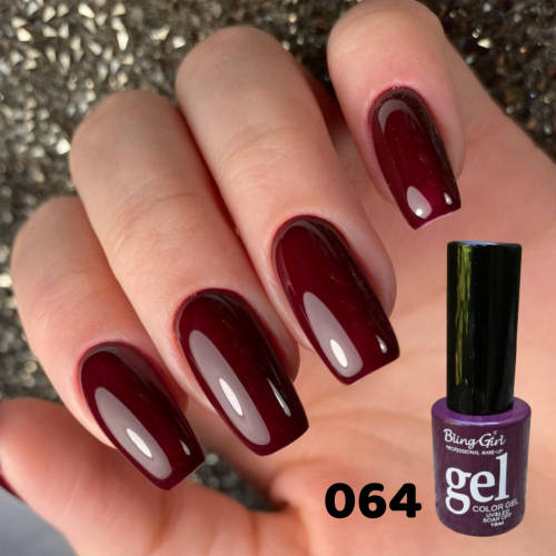 UV Soak Off Gel Color 10ml - Dark Red Oxblood 064
