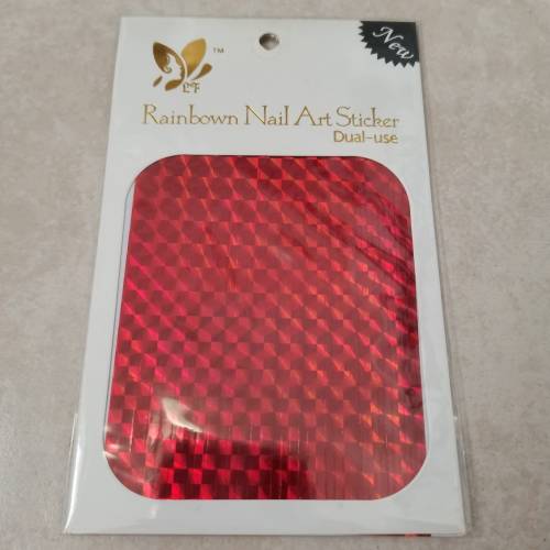 NAIL STICKERS RED STRAIGHT LINES 10