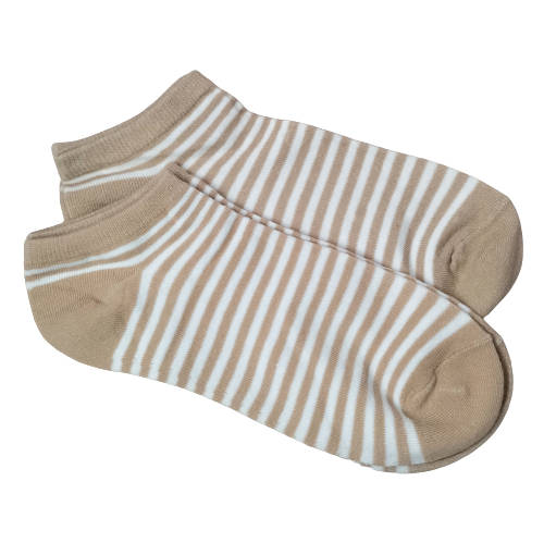 2 PAIRS LADIES ANKLE SOCKS (STRIPES)