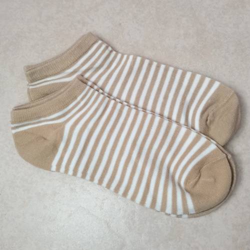 2 PAIRS LADIES ANKLE SOCKS (STRIPES)