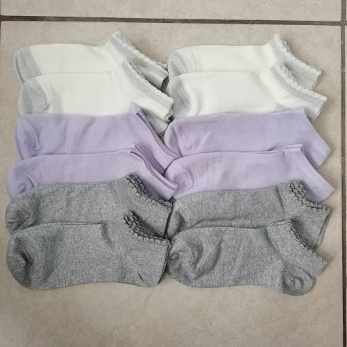 LADIES ANKLE SOCKS - 12 PAIRS MIXED