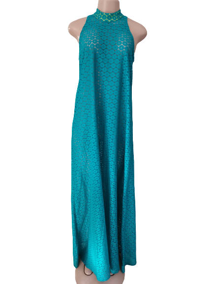 TEAL FLOOR LENGTH LACE DRESS (12/36) AAA+ QUALITY!