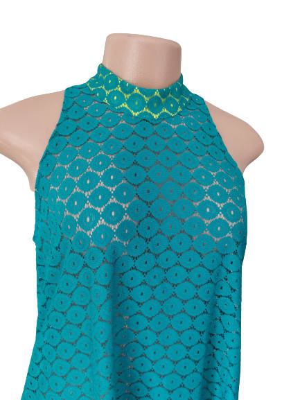 TEAL FLOOR LENGTH LACE DRESS (12/36) AAA+ QUALITY!