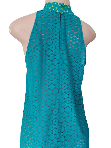 TEAL FLOOR LENGTH LACE DRESS (12/36) AAA+ QUALITY!