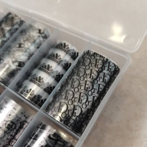 NAIL FOILS BRAND NAMES PACK OF 10 DIFFERENT PRINTS (1)