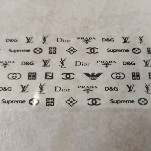 NAIL FOILS BRAND NAMES PACK OF 10 DIFFERENT PRINTS (1)