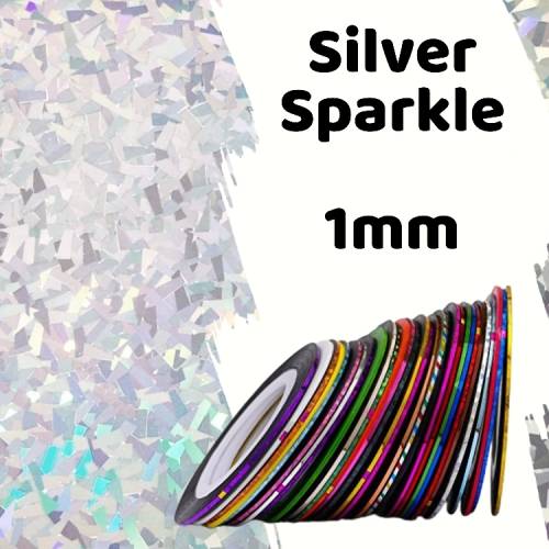 Roll of Nail Striping Tape - SILVER SPARKLE 013