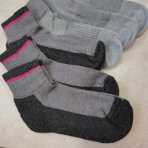 LADIES ANKLE SOCKS - 6 PAIRS THICK COTTON RICH