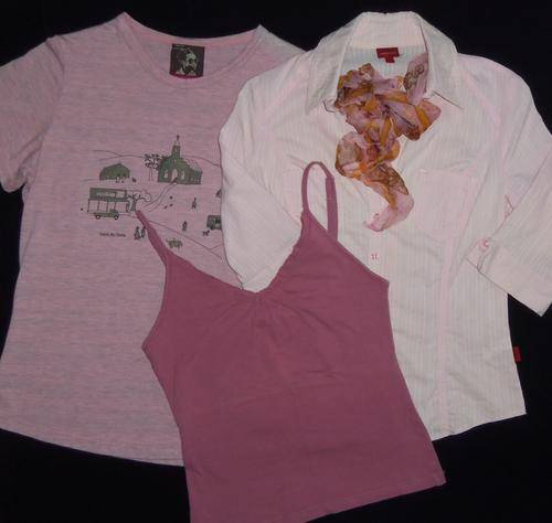 Pink Mixed Lot: 3 x Tops and a Neck Scarf - Size Small/32