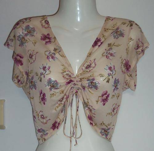 Pretty Beige Floral Top by KOOKAI - Size 2 (approx 32) ** Like NEW **