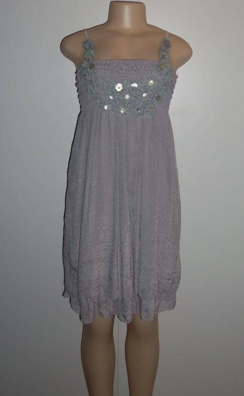 Pretty Grey Summer Dress - Size M/L   ** New **