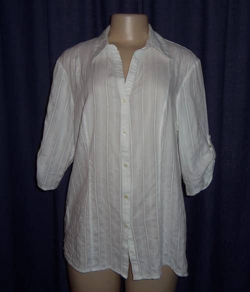 White Cotton Shirt by MERIEN HALL (Edgars) - Size 14  ** BRAND NEW **
