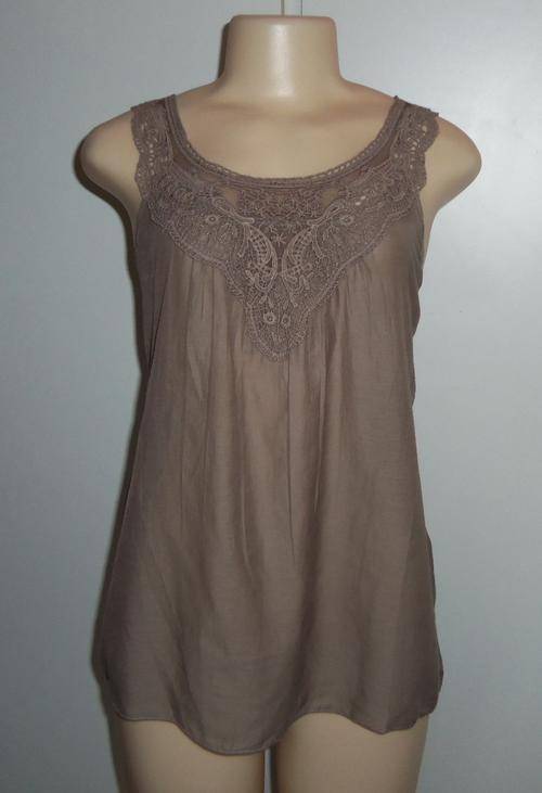Soft Brown Top with Front Lace Detail by GEORGE - Size MEDIUM ** BRAND NEW ** EXCELLENT QUALITY **