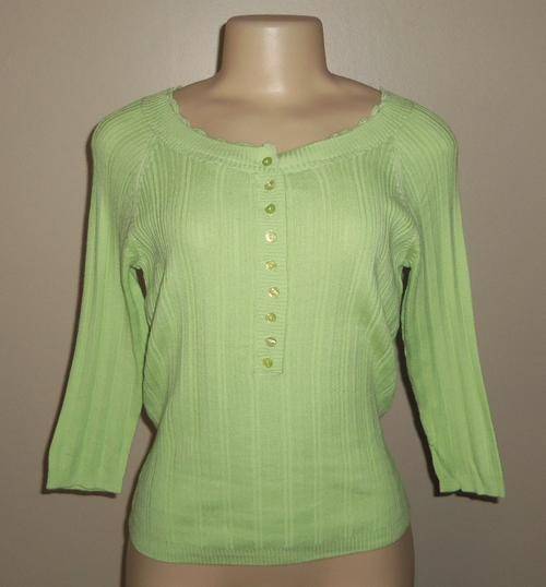 Lime Green Jersey with 3/4 Sleeves by JESSICA SPORT - Size MEDIUM ** BRAND NEW **