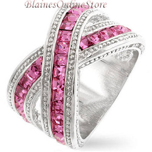 STUNNING 5.70CTW  PINK SAPPHIRE CROSSOVER RING!