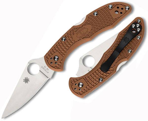 SPYDERCO Delica 4 Flat Ground FRN Brown