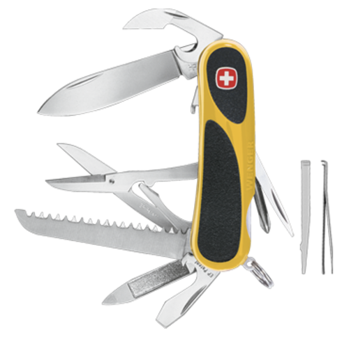 WENGER EXLUSIVE EVO GRIP S18 YELLOW. SWISS ARMY KNIFE.
