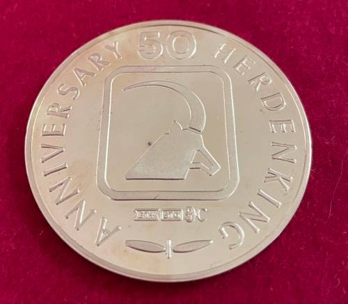 50th Anniversary Medal 45mm gilded silver