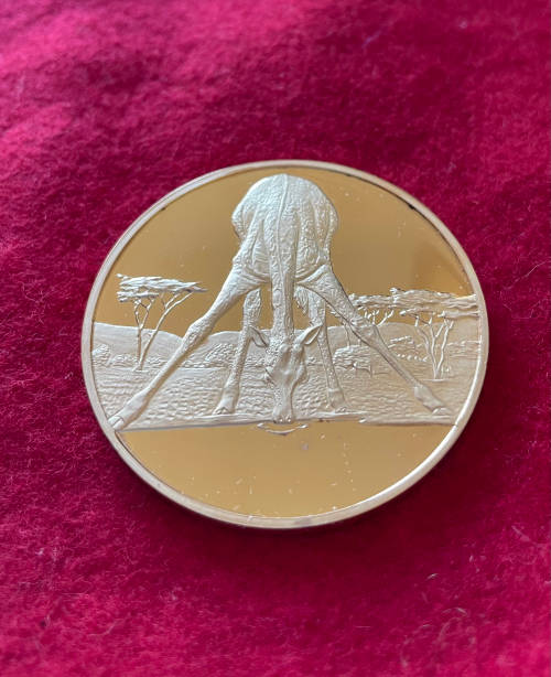 50th Anniversary Wildlife Medal 45mm Gilded Silver  (Giraffe)