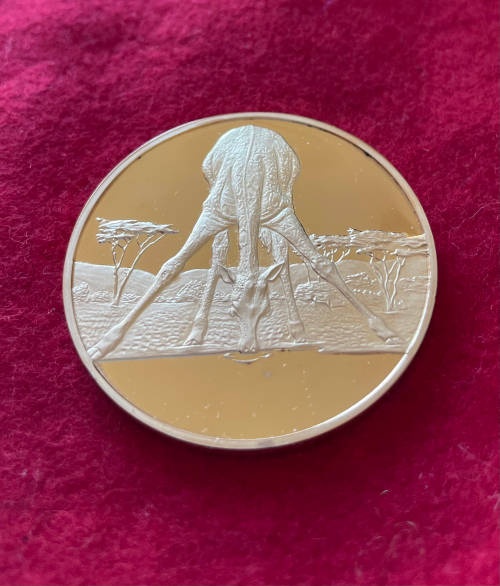 50th Anniversary Wildlife Medal 45mm Gilded Silver  (Giraffe)