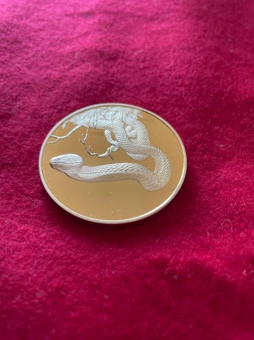 50th Anniversary Wildlife Medal 45mm Gilded Silver (Mamba)