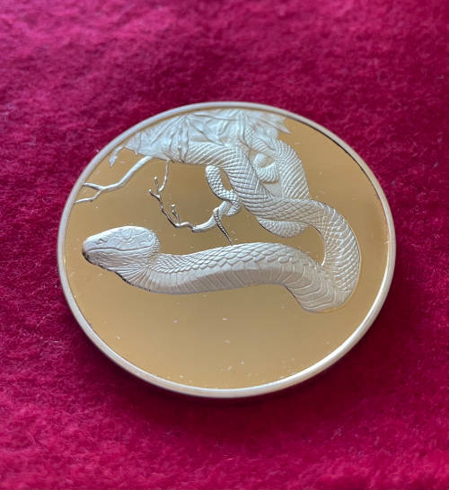 50th Anniversary Wildlife Medal 45mm Gilded Silver (Mamba)