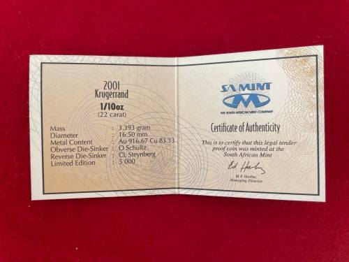 SA Munt Krugerrand 1/10 oz - 2001
