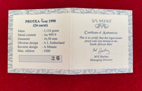 SA Munt Protea Series 1/10 oz - 1998 `The Children`