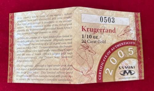 SA Munt Krugerrand 1/10 oz - 2005
