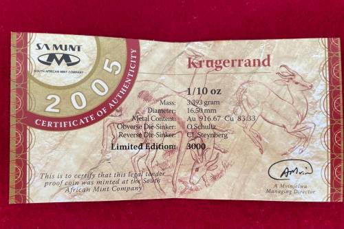 SA Munt Krugerrand 1/10 oz - 2005